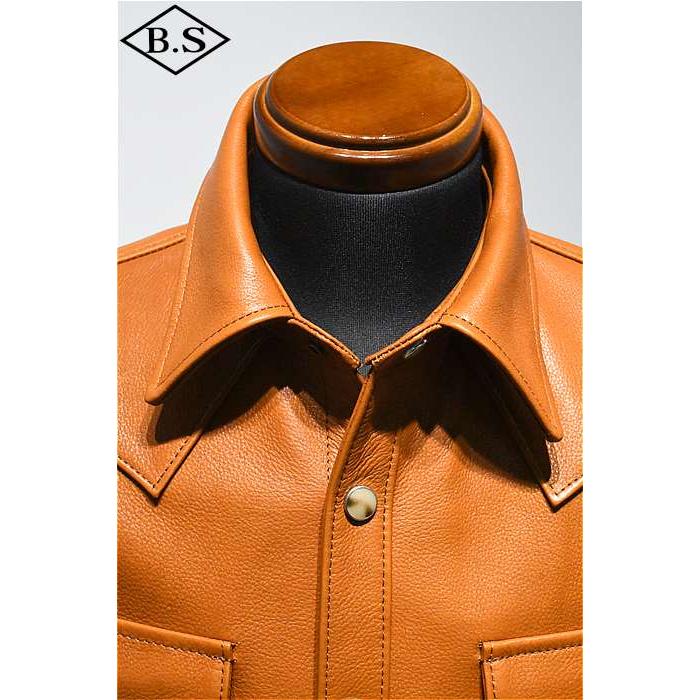 ワイツーレザー Y’2 LEATHER レザージャケット SS-13 STEER OIL WESTERN SHIRT 大きいサイズの画像