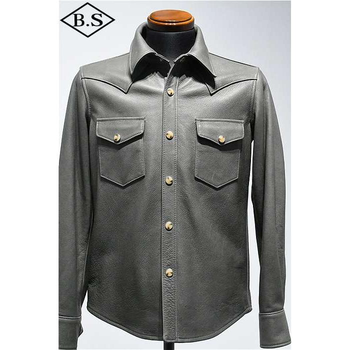 ワイツーレザー Y’2 LEATHER レザージャケット SS-13 STEER OIL WESTERN SHIRT 大きいサイズの画像