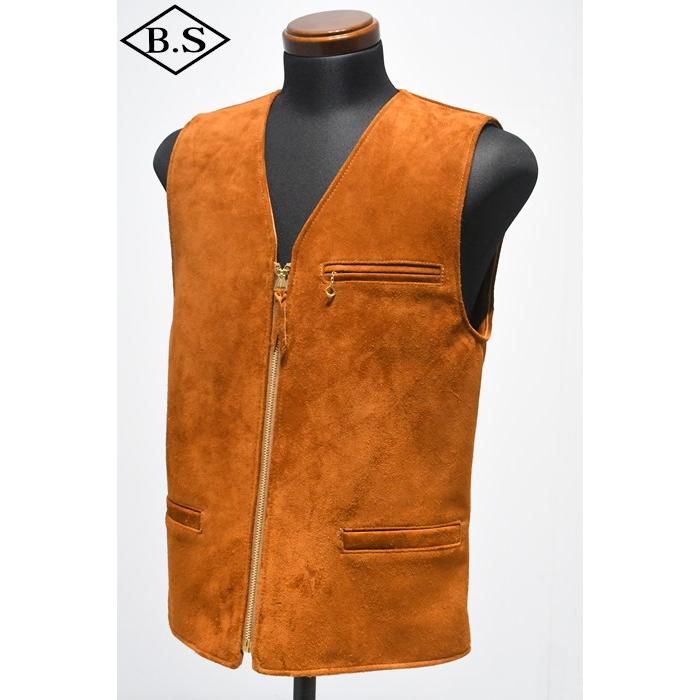 ワイツーレザー Y’2 LEATHER TV-05 STEER ROUGHOUT ZIP VEST ~ Spring Edition ~ CAMELの画像
