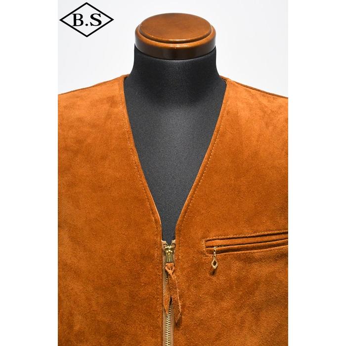 ワイツーレザー Y’2 LEATHER TV-05 STEER ROUGHOUT ZIP VEST ~ Spring Edition ~ CAMELの画像