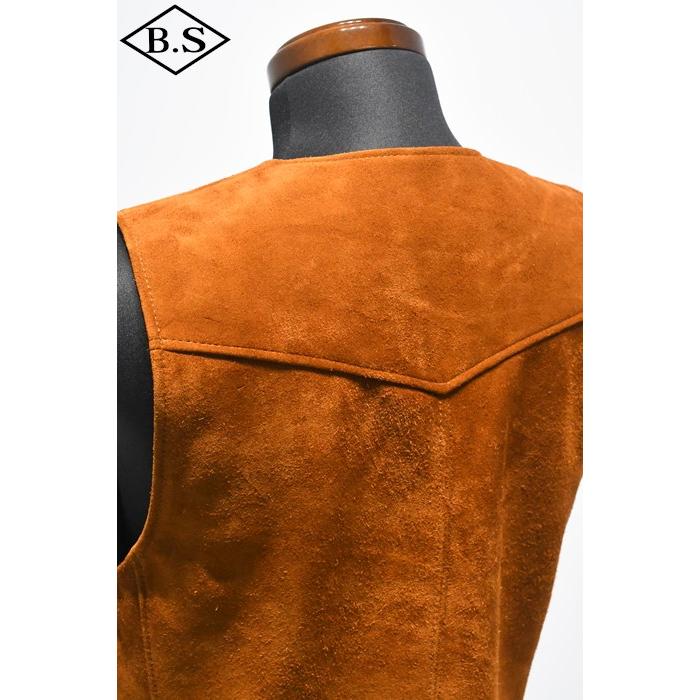 ワイツーレザー Y’2 LEATHER TV-05 STEER ROUGHOUT ZIP VEST ~ Spring Edition ~ CAMEL 大きいサイズの画像