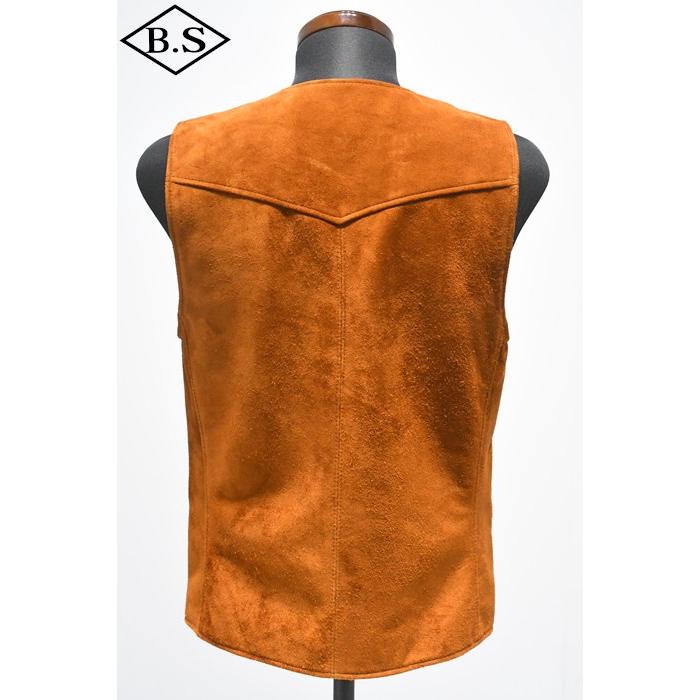 ワイツーレザー Y’2 LEATHER TV-05 STEER ROUGHOUT ZIP VEST ~ Spring Edition ~ CAMEL 大きいサイズの画像