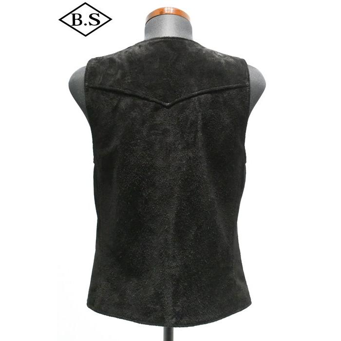 ワイツーレザー Y’2 LEATHER レザーベスト TV-05  STEER ROUGHOUT ZIP VEST ~ Spring Edition ~ BLACKの画像