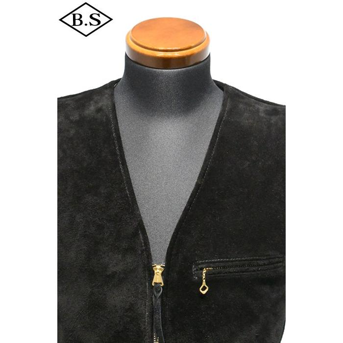 ワイツーレザー Y’2 LEATHER レザーベスト TV-05  STEER ROUGHOUT ZIP VEST ~ Spring Edition ~ BLACKの画像