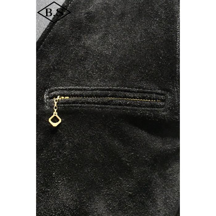 ワイツーレザー Y’2 LEATHER レザーベスト TV-05  STEER ROUGHOUT ZIP VEST ~ Spring Edition ~ BLACKの画像
