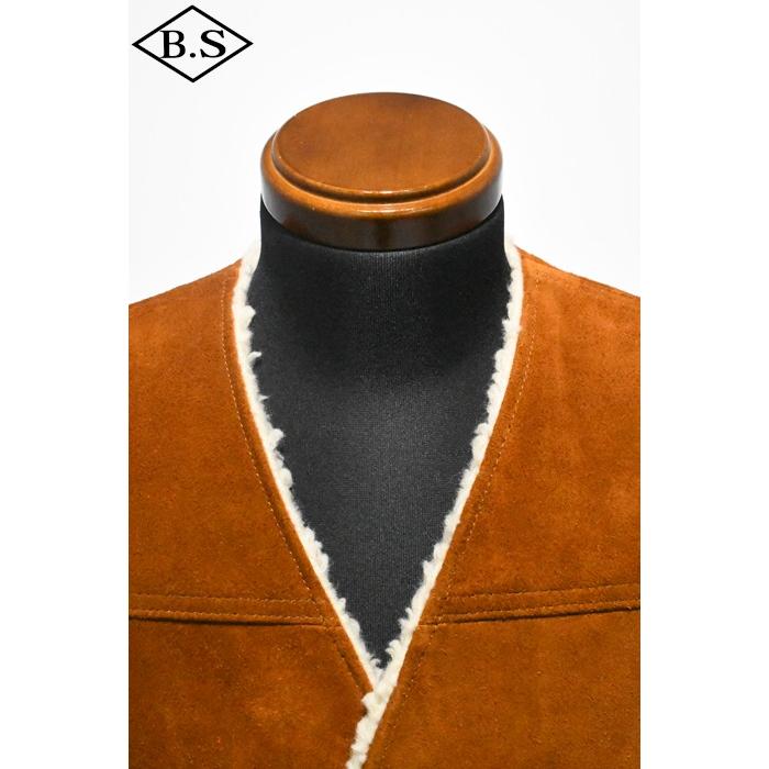 ワイツーレザー Y’2 LEATHER レザーベスト WJ-06  STEER ROUGHOUT WOOL BOA VEST SUEDE  CAMELの画像