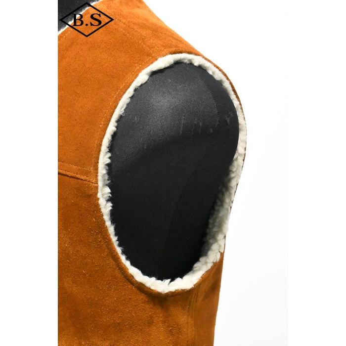 ワイツーレザー Y’2 LEATHER レザーベスト WJ-06  STEER ROUGHOUT WOOL BOA VEST SUEDE  CAMELの画像