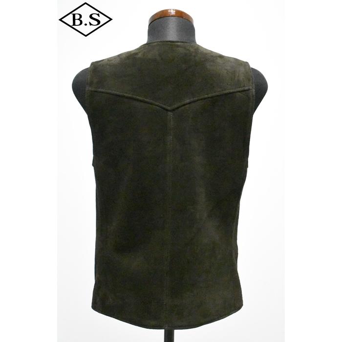 ワイツーレザー Y’2 LEATHER TV-05 STEER ROUGHOUT ZIP VEST ~ Spring Edition ~ OLIVEの画像