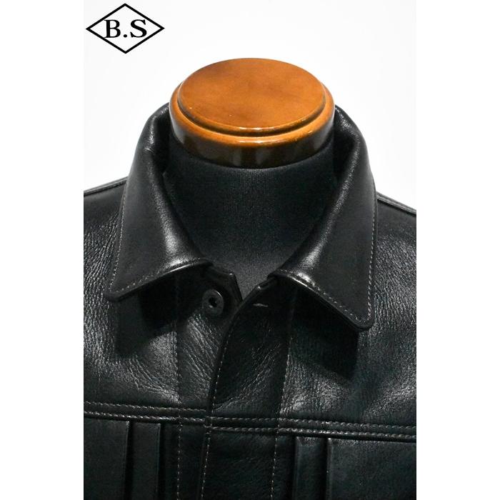 別注 ワイツーレザー Y’2 LEATHER レザージャケット LSB-140-T 26  ANILINE STEER 大戦モデル BLACKの画像