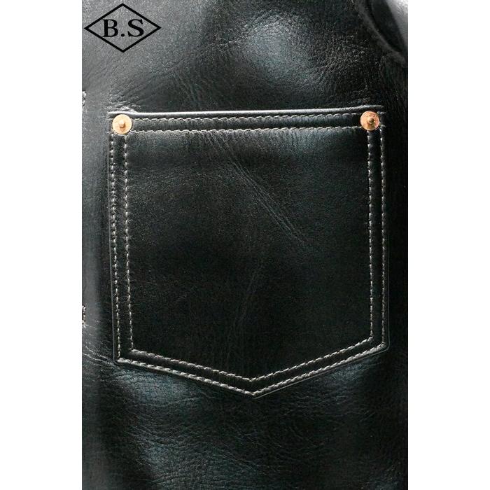 別注 ワイツーレザー Y’2 LEATHER レザージャケット LSB-140-T 26  ANILINE STEER 大戦モデル BLACKの画像
