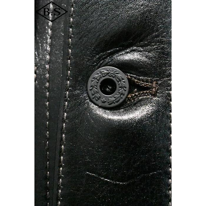 別注 ワイツーレザー Y’2 LEATHER レザージャケット LSB-140-T 26  ANILINE STEER 大戦モデル BLACKの画像