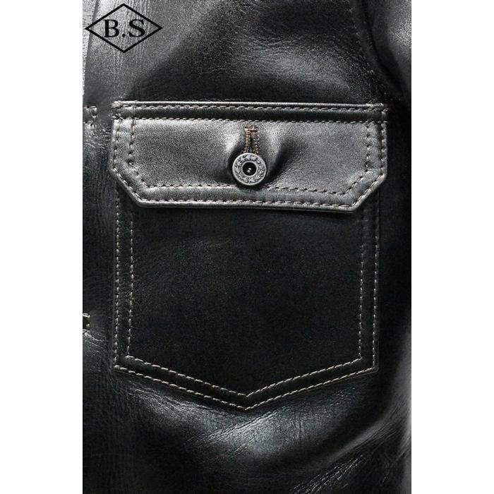 別注 ワイツーレザー Y’2 LEATHER レザージャケット LSB-140 26  ANILINE STEER 1stモデル BLACKの画像