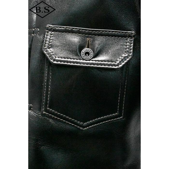別注 ワイツーレザー Y’2 LEATHER レザージャケット LSB-141 26  ANILINE STEER 2ndモデル BLACKの画像