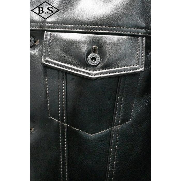 別注 ワイツーレザー Y’2 LEATHER レザージャケット LSB-139 26  ANILINE STEER 3rdモデル BLACKの画像
