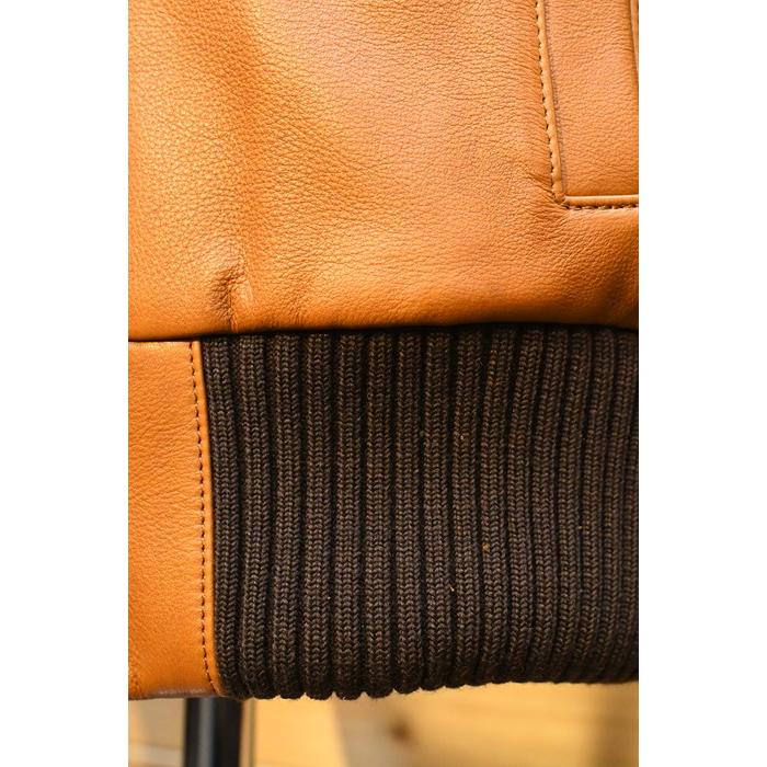 ワイツーレザー Y’2 LEATHER レザージャケット SB-127 STEER OIL RIB JKT  ステアオイルリブジャケット キャメルの画像
