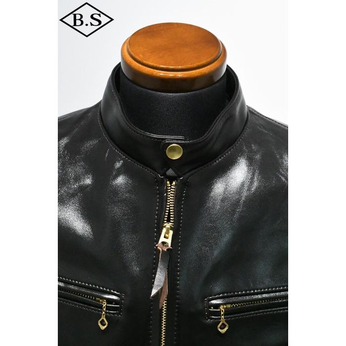 ワイツーレザー Y’2 LEATHER レザージャケット PR-64 VINTAGE HORSE LIGHT SINGLE RIDERS BLACK 大きいサイズの画像