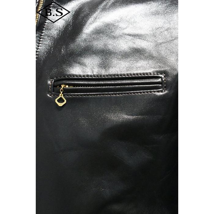 ワイツーレザー Y’2 LEATHER レザージャケット PR-64 VINTAGE HORSE LIGHT SINGLE RIDERS BLACK 大きいサイズの画像