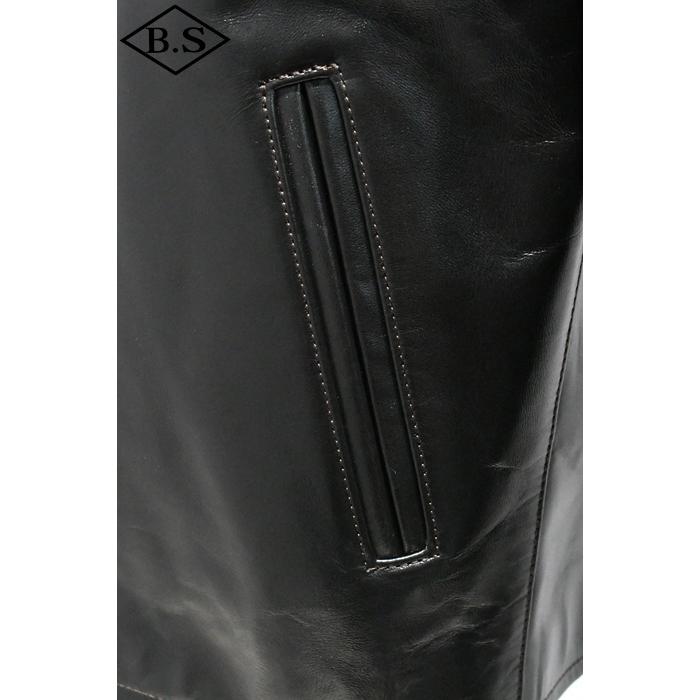 ワイツーレザー Y’2 LEATHER レザージャケット PR-64 VINTAGE HORSE LIGHT SINGLE RIDERS BLACK 大きいサイズの画像