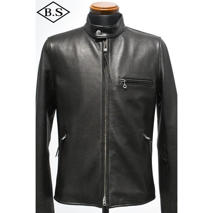 ワイツーレザー レザージャケット Y’2 LEATHER SR-41 STEER OIL SINGLE RIDERS ステアオイルシングルライダー BLACK 大きいサイズの画像