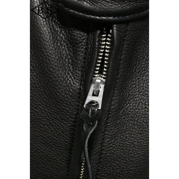 ワイツーレザー レザージャケット Y’2 LEATHER SR-41 STEER OIL SINGLE RIDERS ステアオイルシングルライダー BLACK 大きいサイズの画像