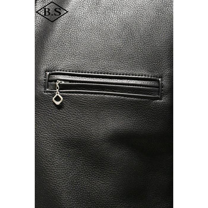 ワイツーレザー レザージャケット Y’2 LEATHER SR-41 STEER OIL SINGLE RIDERS ステアオイルシングルライダー BLACK 大きいサイズの画像