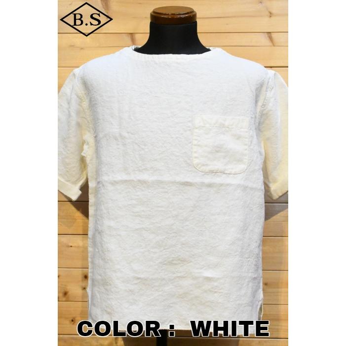 くも様　アイボリー コリンボ COLIMBO 半袖シャツ ZZ-0305 Saint-Malo Smock Shirts サン