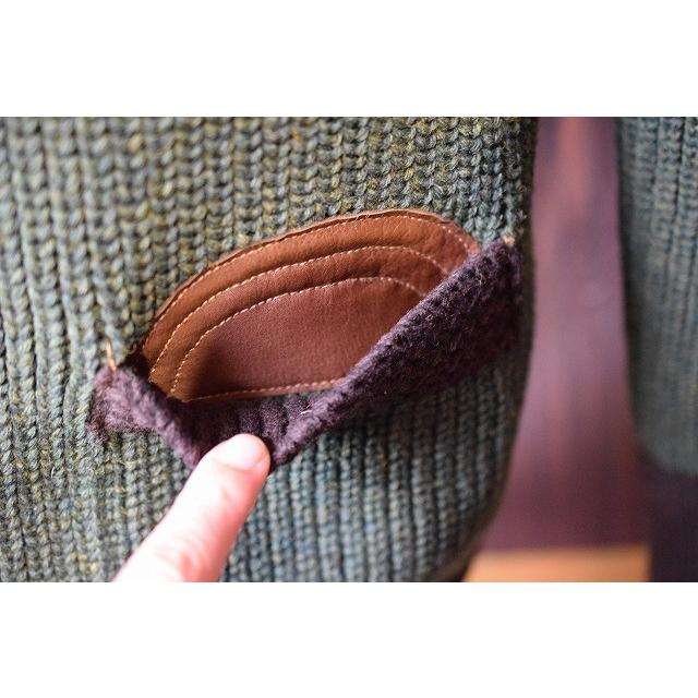 コリンボ ショールカラーニット COLIMBO ZR-0810 S.B.SWEATER グリーン×ブラウンの画像