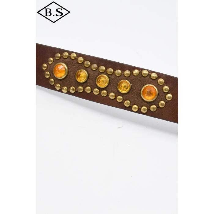 コリンボ COLIMBO ベルト ZA-0700 JEWEL STUDDED LEATHER BELT 40mm "Peanuts Pattern"の画像