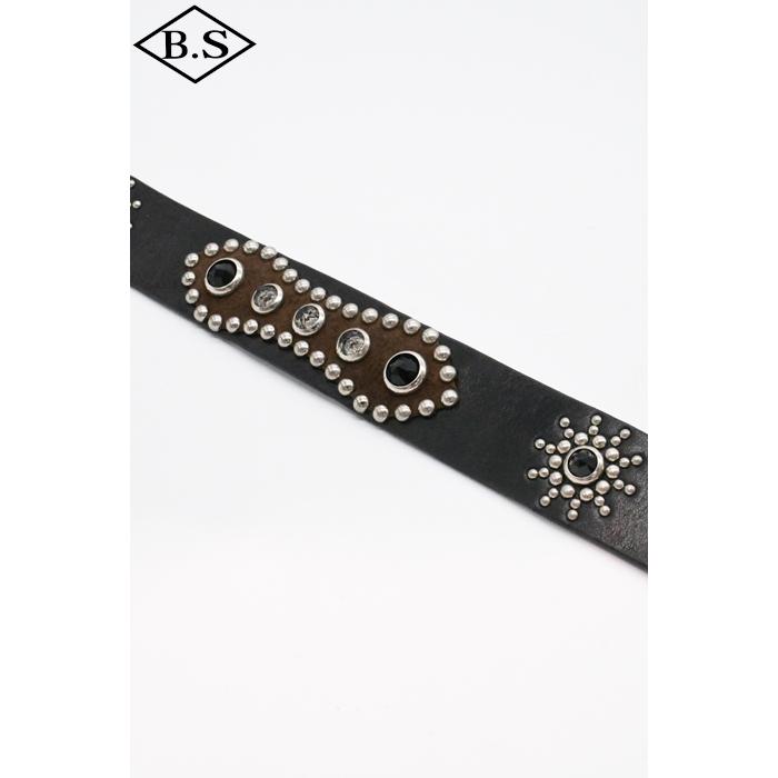 コリンボ COLIMBO ベルト ZA-0700 JEWEL STUDDED LEATHER BELT 40mm "Peanuts Pattern"の画像
