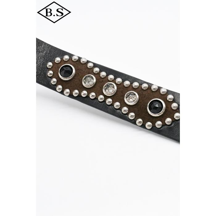 コリンボ COLIMBO ベルト ZA-0700 JEWEL STUDDED LEATHER BELT 40mm "Peanuts Pattern"の画像