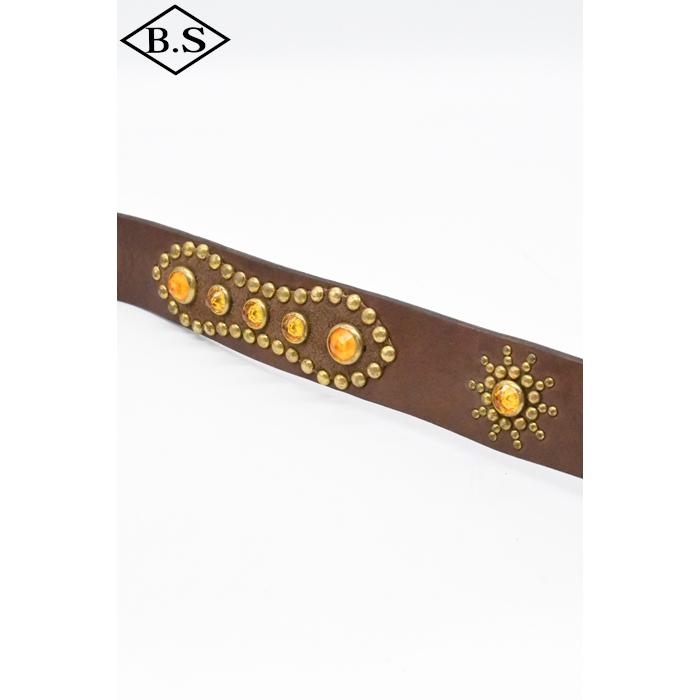 コリンボ COLIMBO ベルト ZA-0700 JEWEL STUDDED LEATHER BELT 40mm "Peanuts Pattern"の画像