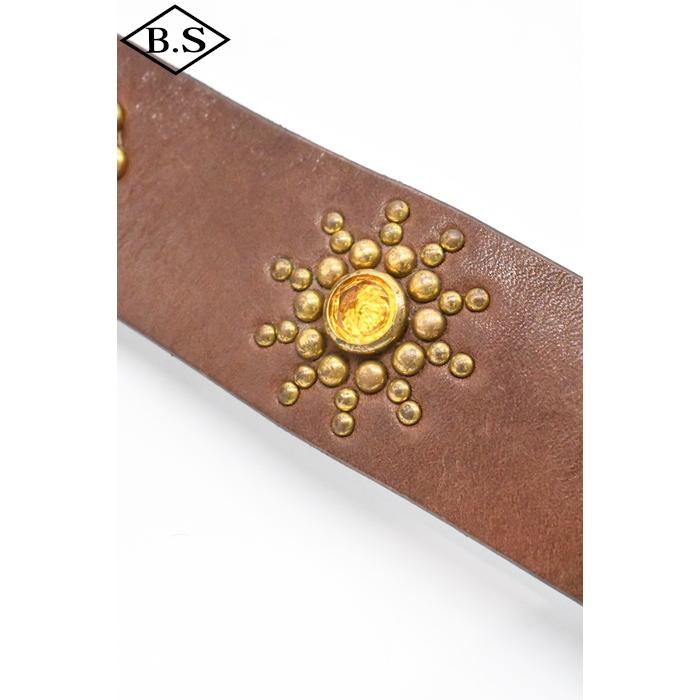 コリンボ COLIMBO ベルト ZA-0700 JEWEL STUDDED LEATHER BELT 40mm "Peanuts Pattern"の画像