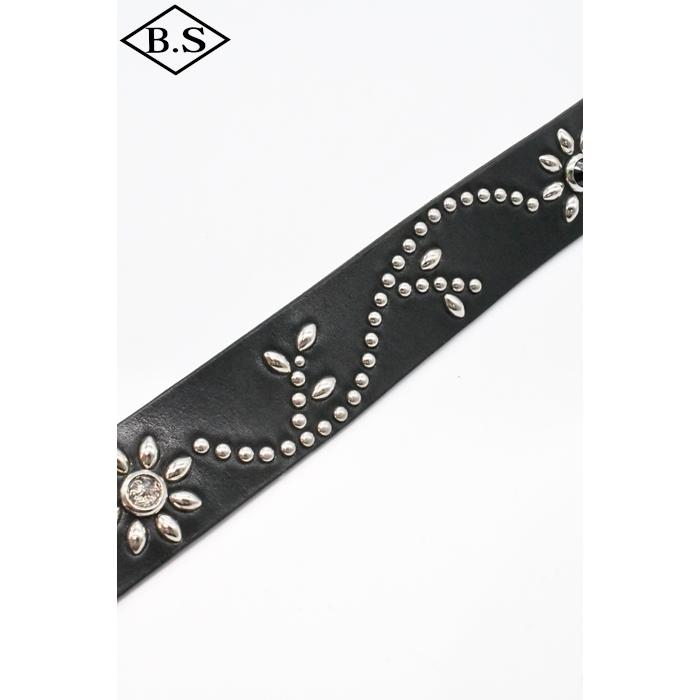 コリンボ COLIMBO ベルト ZA-0701 JEWEL STUDDED LEATHER BELT 40mm "Flower Pattern"の画像