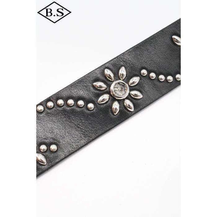 コリンボ COLIMBO ベルト ZA-0701 JEWEL STUDDED LEATHER BELT 40mm "Flower Pattern"の画像