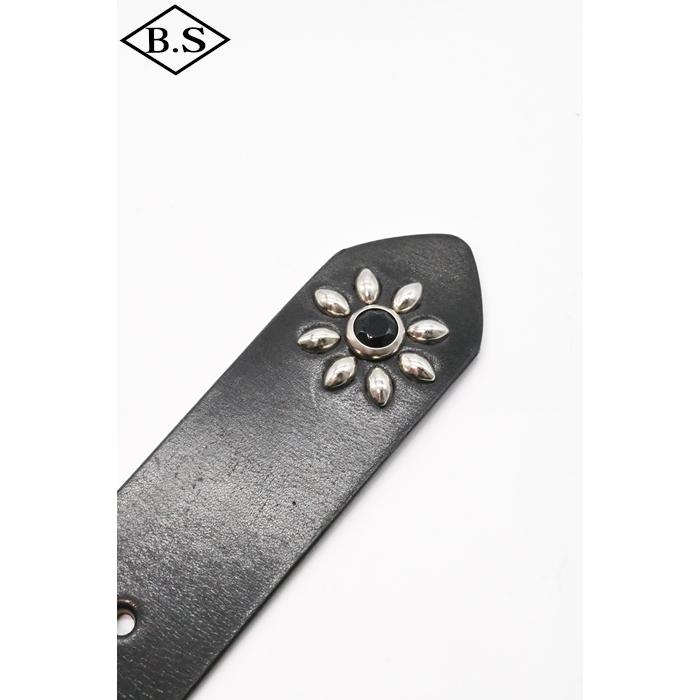 コリンボ COLIMBO ベルト ZA-0701 JEWEL STUDDED LEATHER BELT 40mm "Flower Pattern"の画像
