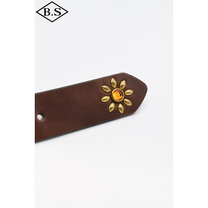 コリンボ COLIMBO ベルト ZA-0701 JEWEL STUDDED LEATHER BELT 40mm "Flower Pattern"の画像