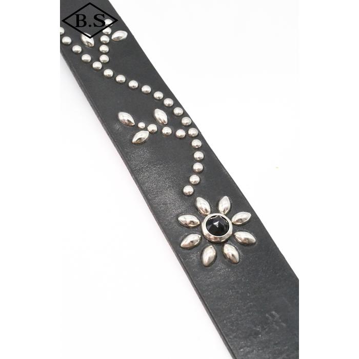 コリンボ COLIMBO ベルト ZA-0701 JEWEL STUDDED LEATHER BELT 40mm "Flower Pattern"の画像