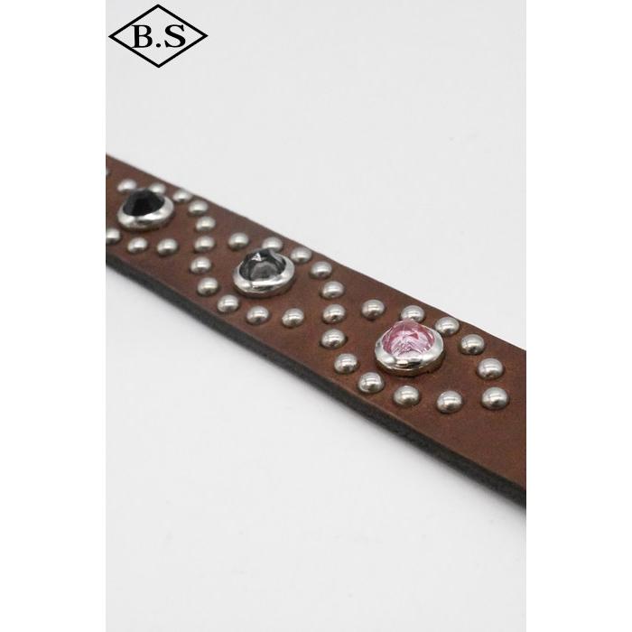 コリンボ COLIMBO ベルト ZA-0702 JEWEL STUDDED LEATHER BELT 27mm "Cat's eye Pattern"の画像