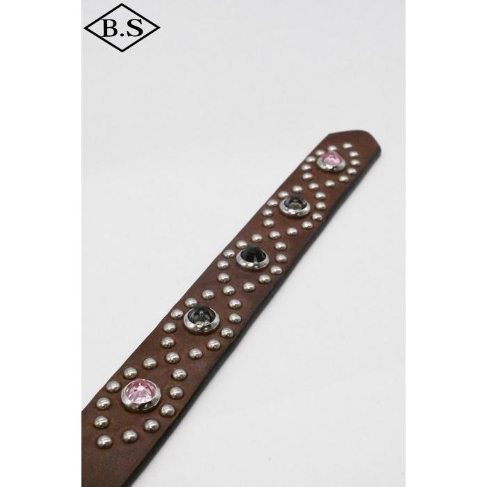 コリンボ COLIMBO ベルト ZA-0702 JEWEL STUDDED LEATHER BELT 27mm "Cat's eye Pattern"の画像