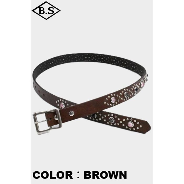 コリンボ COLIMBO ベルト ZA-0702 JEWEL STUDDED LEATHER BELT 27mm "Cat's eye Pattern"の画像