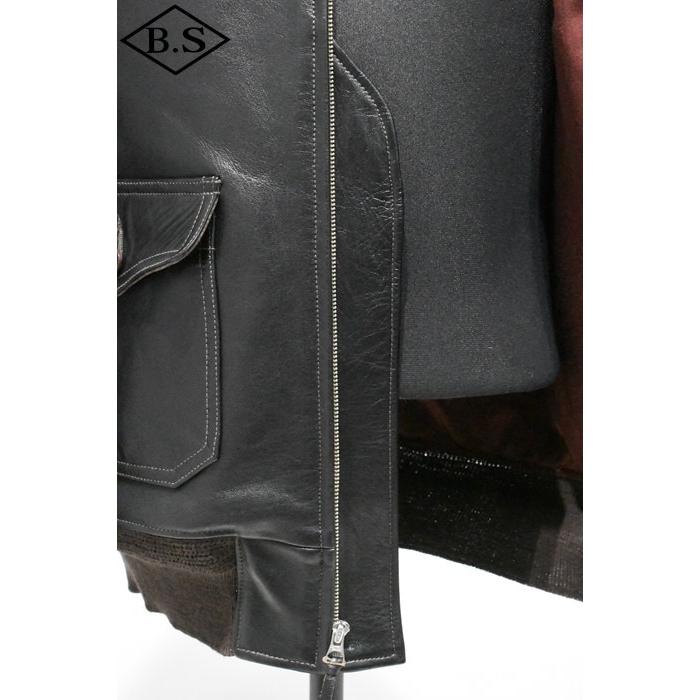 コリンボ 別注 COLIMBO レザージャケット G-1 HORSEHIDE BLACK 茶芯 