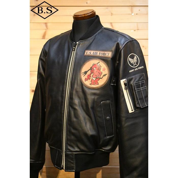 テッドマン TEDMAN アウター TMAL-550 TEDMAN Leather MA-1 BLACKの画像