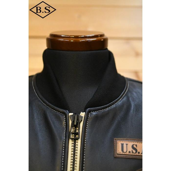 テッドマン TEDMAN アウター TMAL-550 TEDMAN Leather MA-1 BLACKの画像