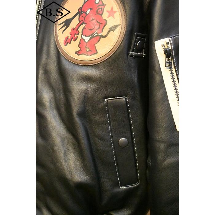 テッドマン TEDMAN アウター TMAL-550 TEDMAN Leather MA-1 BLACKの画像