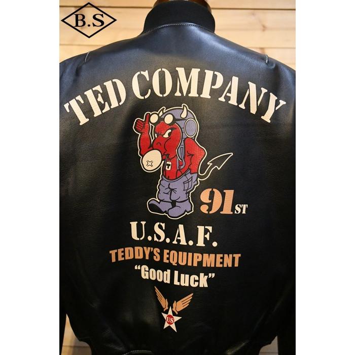 テッドマン TEDMAN アウター TMAL-550 TEDMAN Leather MA-1 BLACKの画像