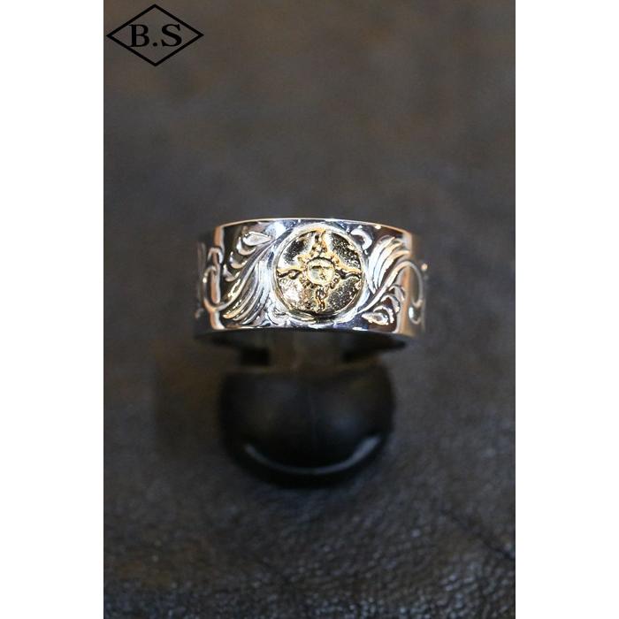 ファーストアローズ FIRST-ARROW's R-005 K18付平打12mm カラ草彫り