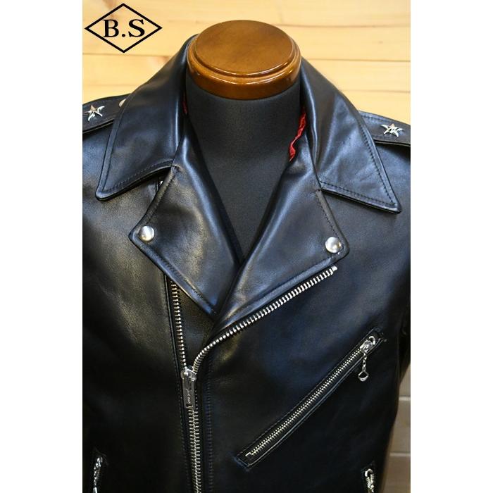 ジェラード レザージャケット JELADO SG83420 JELADO Rebel Jacket Horse Hide Semi Aniline Finish Black エポレット有り ブラック｜barnstormer2｜04