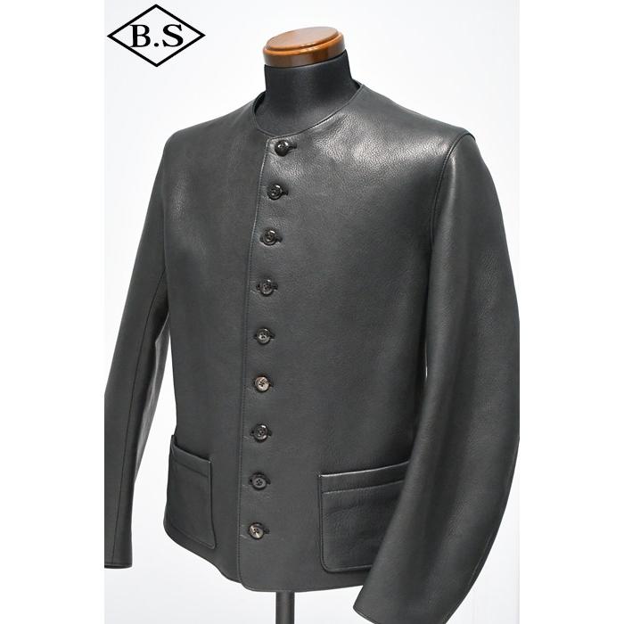 ジェラード JELADO レザージャケット The 2 Monkeys ザツーモンキーズ TM03430 Round-neck Leather Waistcoat BLACKの画像