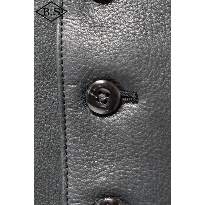ジェラード JELADO レザージャケット The 2 Monkeys ザツーモンキーズ TM03430 Round-neck Leather Waistcoat BLACKの画像