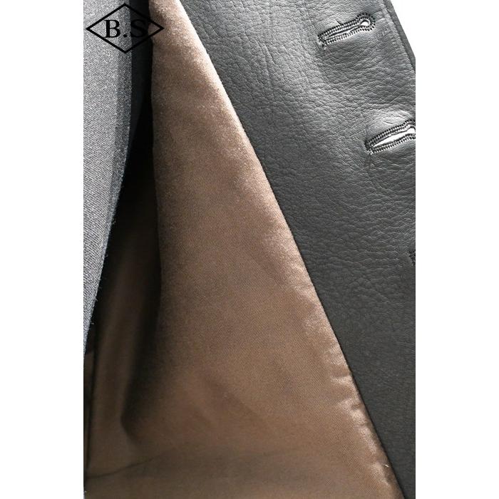 ジェラード JELADO レザージャケット The 2 Monkeys ザツーモンキーズ TM03430 Round-neck Leather Waistcoat BLACKの画像